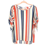 THML Striped Split Tie Sleeve Top- Size M (see notes)