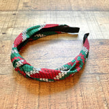 No Brand Red/Green/White Pattern Knot Headband