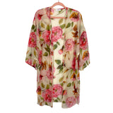 Bluivy Beige with Floral Pattern Kimono- Size S/M