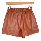 BB Dakota Steve Madden Cognac Faux Leather Shorts NWT- Size S