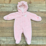 Just One You by Carters Pink Cat Zip Up Hooded One Piece- Size 3M