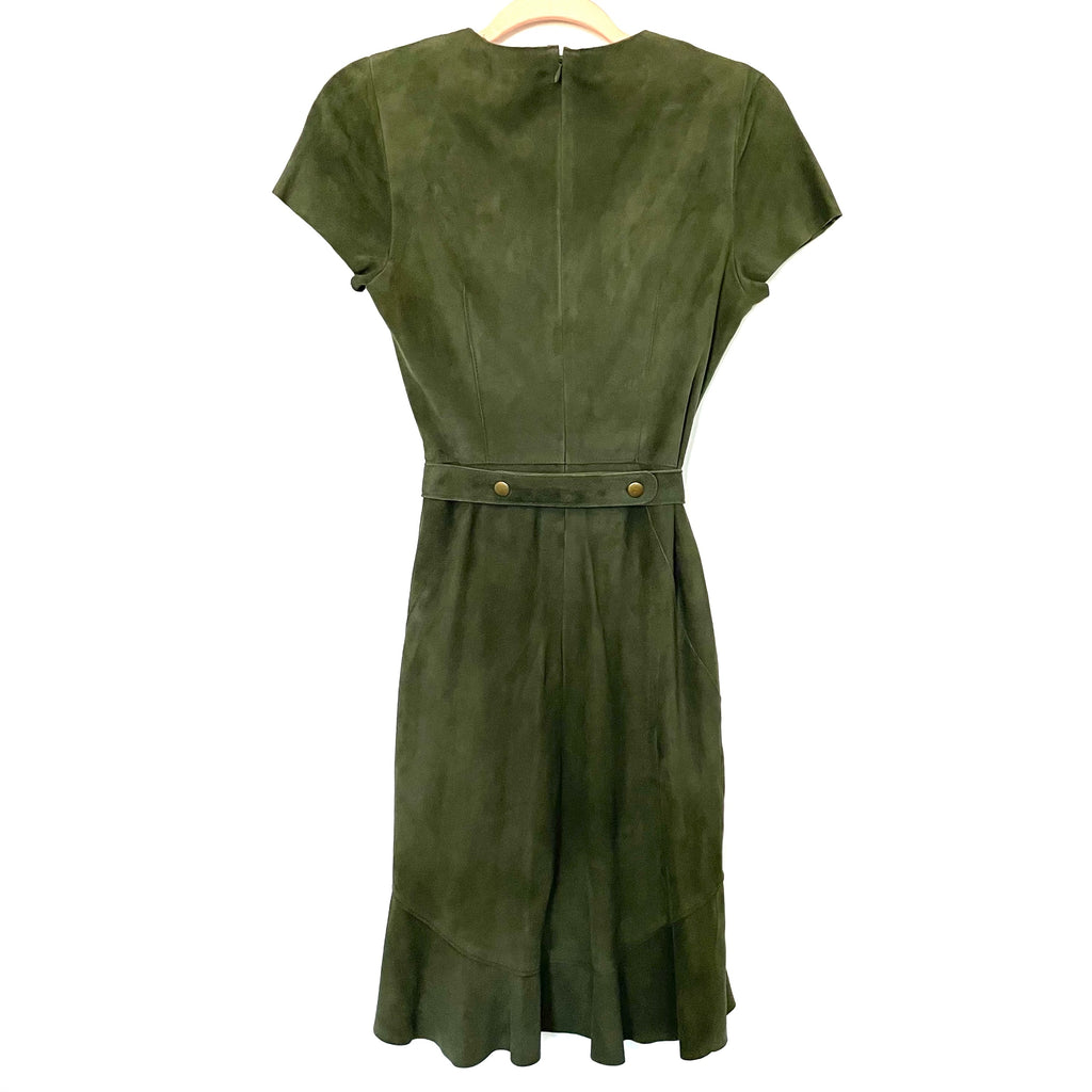goat green dress Goat Katty Button-neck Midi Dress In Green