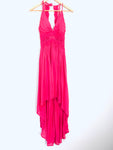 Pink Lily Pink Crochet Racerback High Low Dress with Bra Cups- Size S