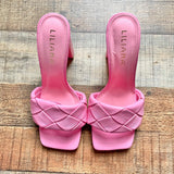 Liliana Pink Braided Block Heels- Size 7
