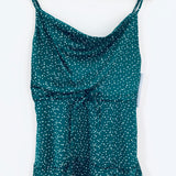 Goodnight Macaroon Green Polka Dot Drawstring Waist Dress NWT- Size S