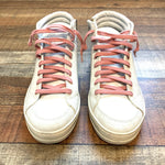 P448 White Leather High Top Sneakers- Size 39 (US 8.5, see notes, AMAZING CONDITION)