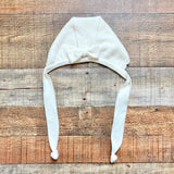 Sal & Pimenta Ivory Scalloped Knit Baby Bonnet- Size ~6M (see notes)