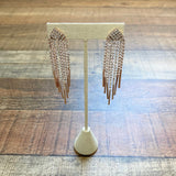No Brand Gold Rhinestone Fringe Earrings