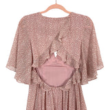 Saints + Secrets Blush Animal Print Exposed Back Dress- Size S
