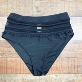 Davi & Dani Wear Black Padded Top and Mesh with Poms Bottom Bikini Set- Size M (sold as set, see notes)