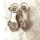 G by Guess Suede Bow Gold Wedge- Size 7