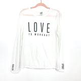 Victoria Secret White "Love To Workout" Cutout Back Long Sleeve Top- Size S