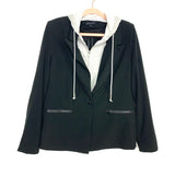 Stella Luce Black Blazer With Detachable Grey Hood- Size L