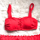 Shade & Shop Coral Lace Up Top NWT- Size 32B (TOP ONLY)