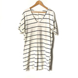 Lush Black and White Striped T Shirt Style Dress- Size L (see notes)