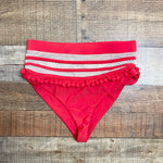 Tularosa Red Mesh Pom Pom Bikini Bottoms- Size S (see notes, sold out online, we have matching top)