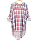 Holding Horses Plaid High Low Top- Size 6