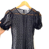 BCBG Black Sheer Lace Bodysuit- Size S
