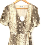 Wild Honey Cream Snakeskin Wrap Dress NWT- Size S