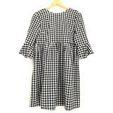 No Brand Black and White Gingham Dress with Tie Back- Size S
