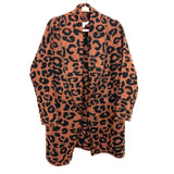 Time & Tru Brown Animal Print Shawl Sweater Cardigan- Size M