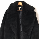 H&M Black Faux Fur Oversized Coat- Size XS