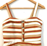 Miami Yellow, Red and Beige Striped Dress with Button Up Detail NWT- Size XS