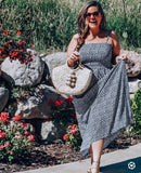 No Brand Rattan Pom Pom Half Moon Handbag (LIKE NEW)