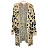 Amaryllis Oatmeal/Black Animal Print Friday Frenzy Cardigan- Size XL/1X (sold out online)