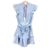Indikah by Angel biba Blue Swiss Dot and Crochet Romper NWT- Size S