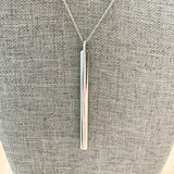 No Brand Silver Rod Pendant Necklace