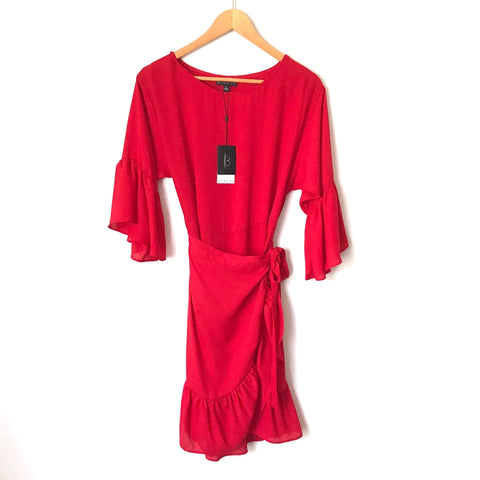 Bobeau Red Faux Wrap Dress NWT- Size S