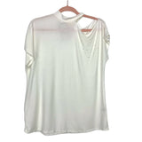 Hailey & Co Ivory Cold Shoulder Distressed Top NWT- Size S