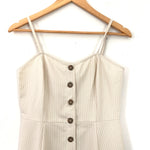 WAYF Tan Striped Button Up Midi Dress NWT- Size S