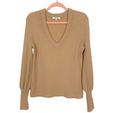 Madewell Tan V-Neck Cuffed Sweater- Size XS (see notes)