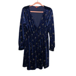 ModCloth Navy Stately Ways Velvet Gold Star Dress- Size L