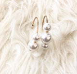 No Brand Gold Hoops with Pearl Earrings