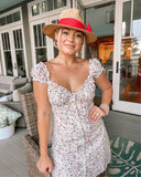 Loft Tan Straw with Red Bow Band Brim Hat- Size M/L