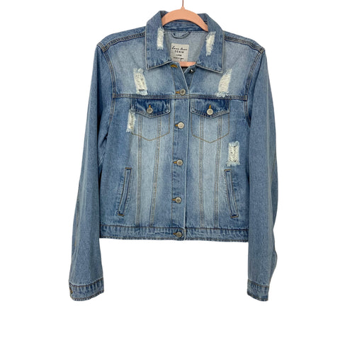 Love Tree Denim Distressed Jacket NWT- Size L