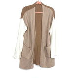 Miracle Tan and Cream Front Pocket Cardigan- Size S/M (see notes)