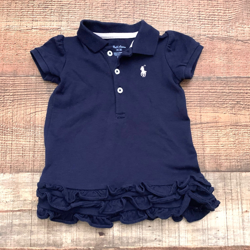 Ralph Lauren Baby Girl Navy Ruffle Hem Polo Dress- Size 3M The Saved Collection Ralph Lauren Baby Girl Navy Ruffle Hem Polo Dress- Size 3M The Saved Collection