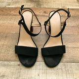 LOFT Black Suede Block Heel Sandals- Size 11