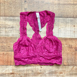 Free People Intimately Berry Lace Racerback Bralette- Size XS