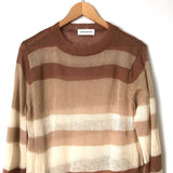 Goodnight Macaroon Striped Open Knit Light Sweater- Size S