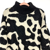 Vero Moda Black/Cream Mock Neck Sweater- Size L (See Notes)