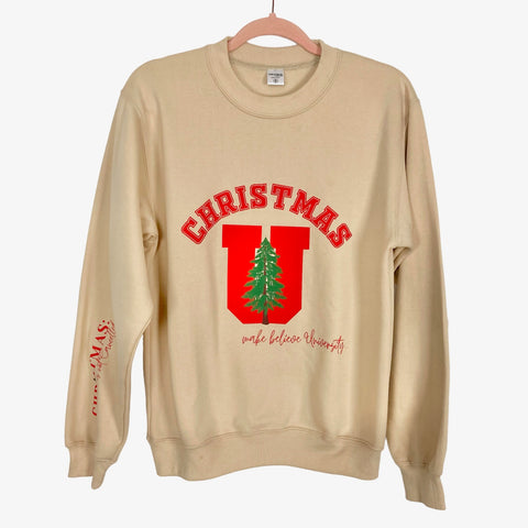 Christmas is Not Cancelled Tan Christmas U Sweatshirt- Size S (we have matching sweatpants)