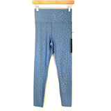 Carbon38 Blue Leopard Print Leggings NWT- Size S (Inseam 24")