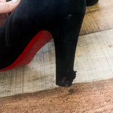 Christian Louboutin Black Suede Boots- Size 39.5 (US 9.5) see notes