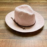 Treasure & Bond Light Pink Adjustable with Brown Braided Band Brim Hat