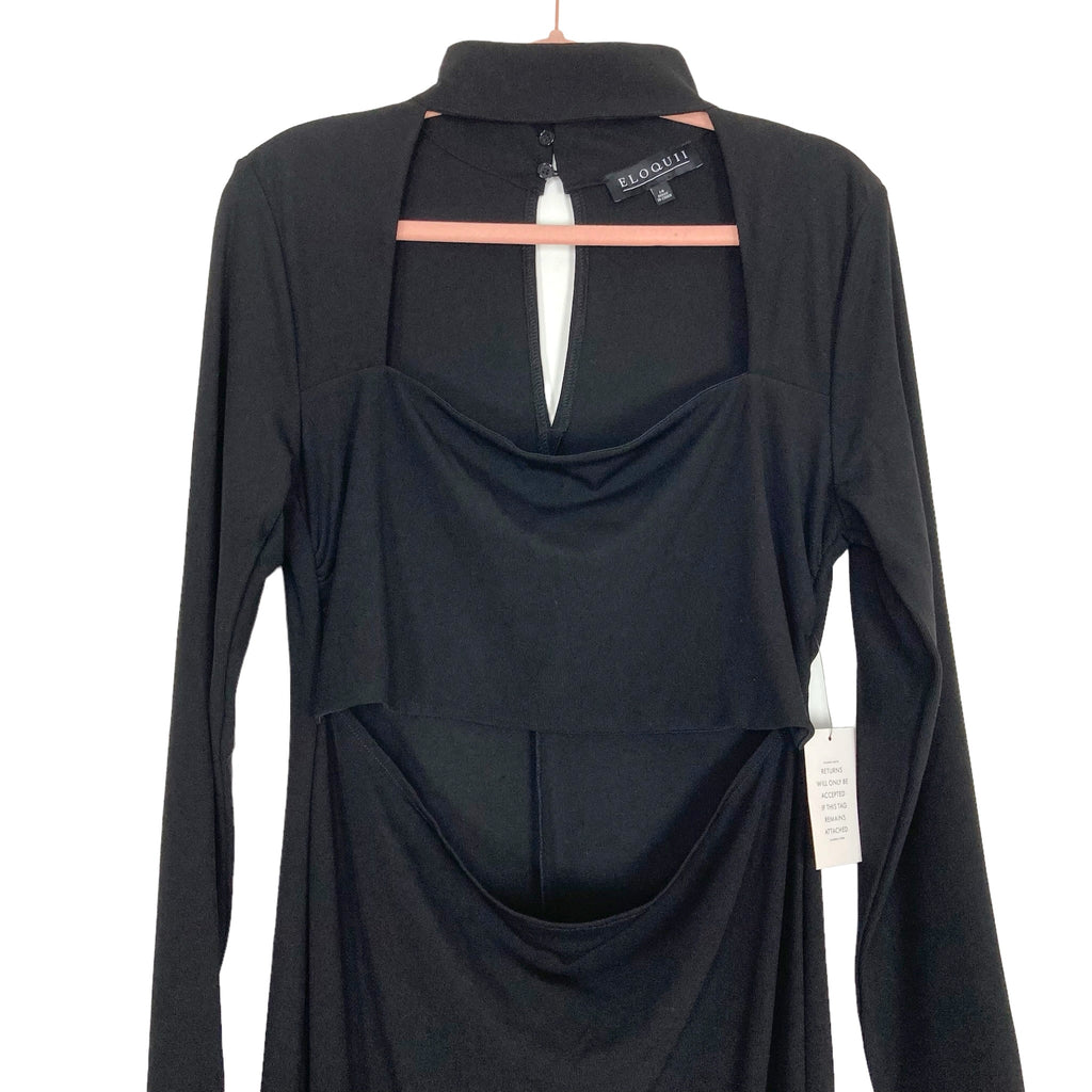 Eloquii Black Choker Cutout with Slit Dress NWT- Size 14 The Saved Collection Eloquii Black Choker Cutout with Slit Dress NWT- Size 14 The Saved Collection